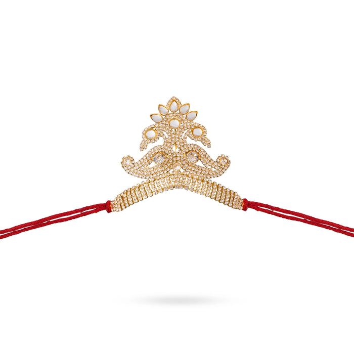 Half Crown - 2.25 x 3 Inches | Gold Polish Kireedam/ Stone Kiridam/ Mukut For Deity Decoration