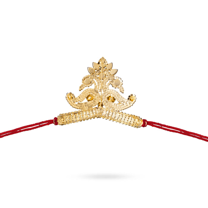 Half Crown - 2.25 x 3 Inches | Gold Polish Kireedam/ Stone Kiridam/ Mukut For Deity Decoration