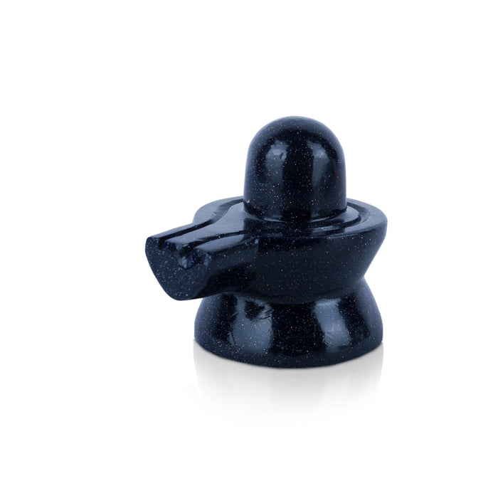 Blue Sunstone Shiv Ling Murti - 2 x 2 Inches | Crystal Shiva Lingam Statue/ Gemstone Shiv Ling Idol for Pooja - Sphatik & Semi Precious Stone Murties