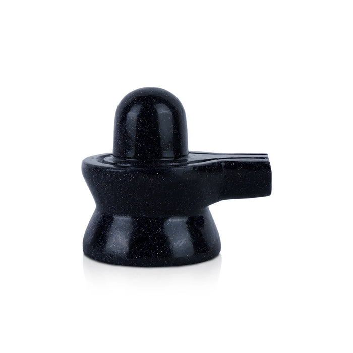 Blue Sunstone Shiv Ling Murti - 2.75 x 2.25 Inches | Shiva Lingam Statue/ Gemstone Shiv Ling Idol for Pooja - Sphatik & Semi Precious Stone Murties