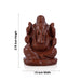 Ganesh Murti - 2.75 x 1.5 Inches | Red Sunstone Ganpati Murti / Sitting Vinayaka Statue for Pooja - Sphatik & Semi Precious Stone Murties
