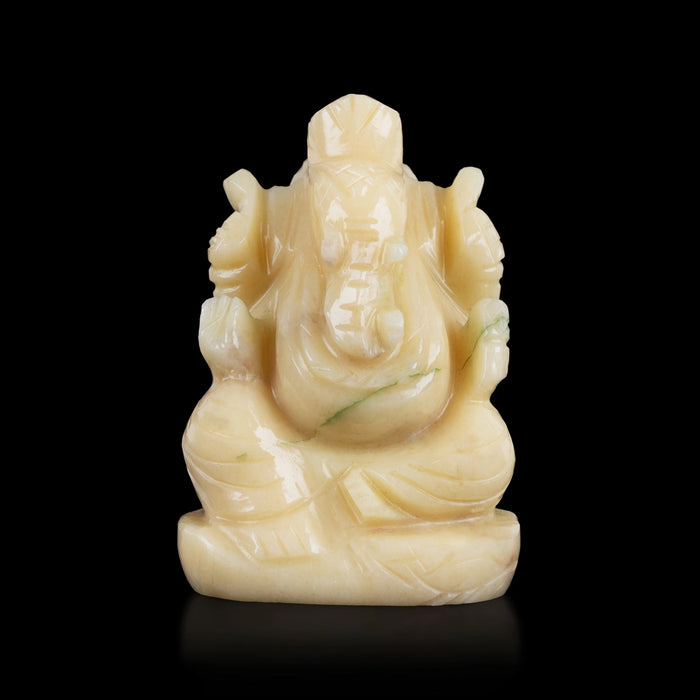 Ivory Ganesh Idol - 2.5 x 1.5 Inches | Ivory Vinayaka Statue/ Ganpati Idol for Pooja