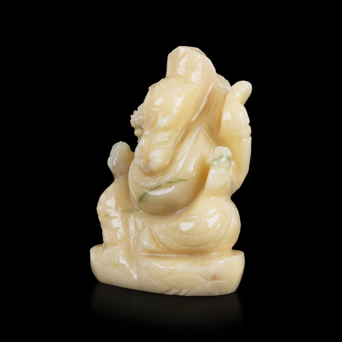 Ivory Ganesh Idol - 2.5 x 1.5 Inches | Ivory Vinayaka Statue/ Ganpati Idol for Pooja