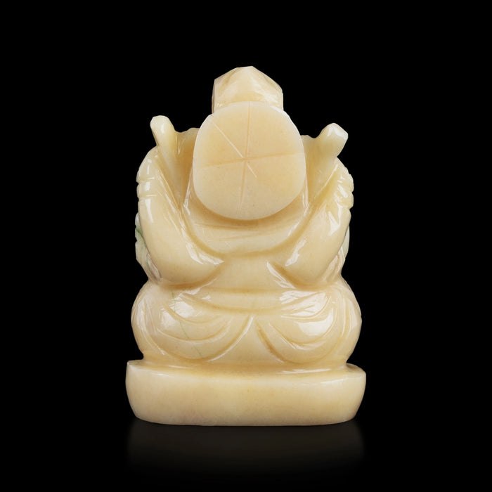 Ivory Ganesh Idol - 2.5 x 1.5 Inches | Ivory Vinayaka Statue/ Ganpati Idol for Pooja