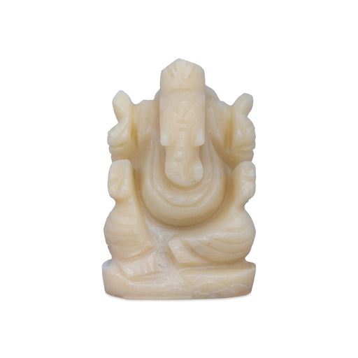 Ivory Ganesh Idol - 2.5 x 1.5 Inches | Ivory Vinayaka Statue / Ganpati Idol for Home & Pooja - Sphatik & Semi Precious Stone Murties