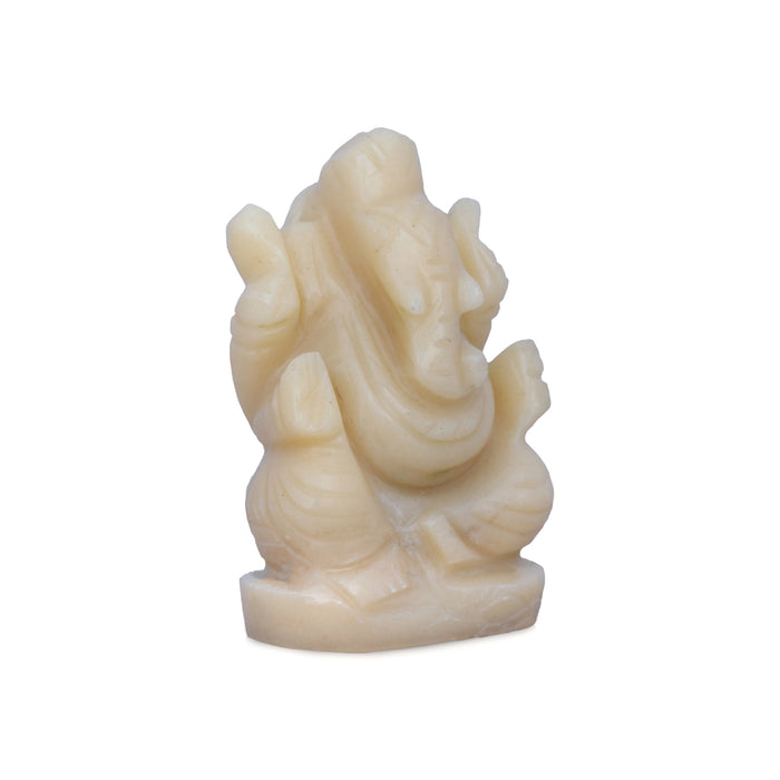 Ivory Ganesh Idol - 2.5 x 1.5 Inches | Ivory Vinayaka Statue / Ganpati Idol for Home & Pooja - Sphatik & Semi Precious Stone Murties