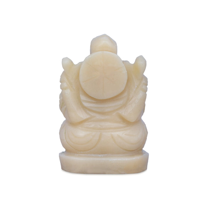 Ivory Ganesh Idol - 2.5 x 1.5 Inches | Ivory Vinayaka Statue / Ganpati Idol for Home & Pooja - Sphatik & Semi Precious Stone Murties