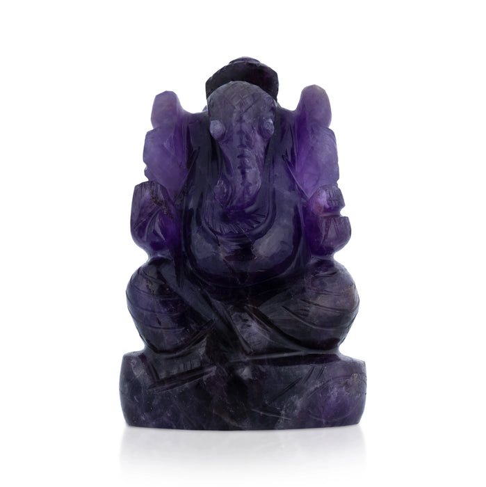Ganesha Murti - 2.75 x 2 Inches | Amethist Ganapati Idol / Vinayagar Statue For Home & Pooja Space