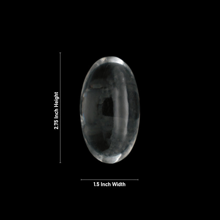 Spatik Banalingam - 2.75 x 1.5 Inches | Spatika Banalinga / Banalingam Shivling for Pooja - Sphatik & Semi Precious Stone Murties