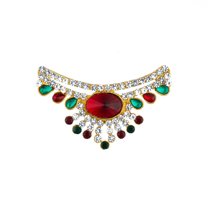 Necklace - 1.75 Inches | God Ornament/ Multi Color Stone Jewellery/ Navarathri Decor