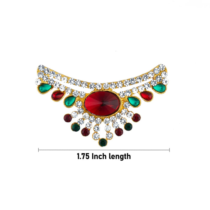 Necklace - 1.75 Inches | God Ornament/ Multi Color Stone Jewellery/ Navarathri Decor