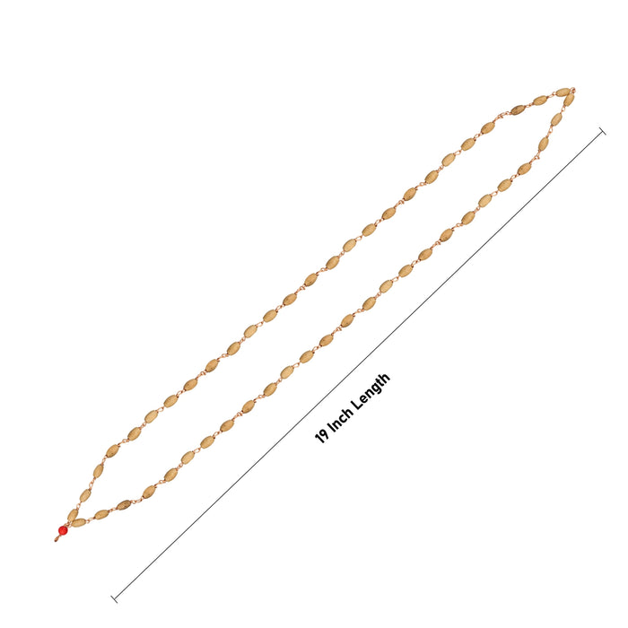 Tulasi Mala With Copper Knot - 19 Inches | 8 mm/ 54 Beads Tulsi Kanthi Mala/ Thulasi Malai for Meditation - Tulsi Mala, Pendant, Bracelet