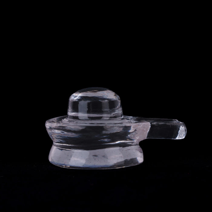 Sphatik Shivlinga - 1.75 x 1.5 Inches | Spatika Shivalinga / Sphatik Shivalinga for Pooja - Sphatik & Semi Precious Stone Murties