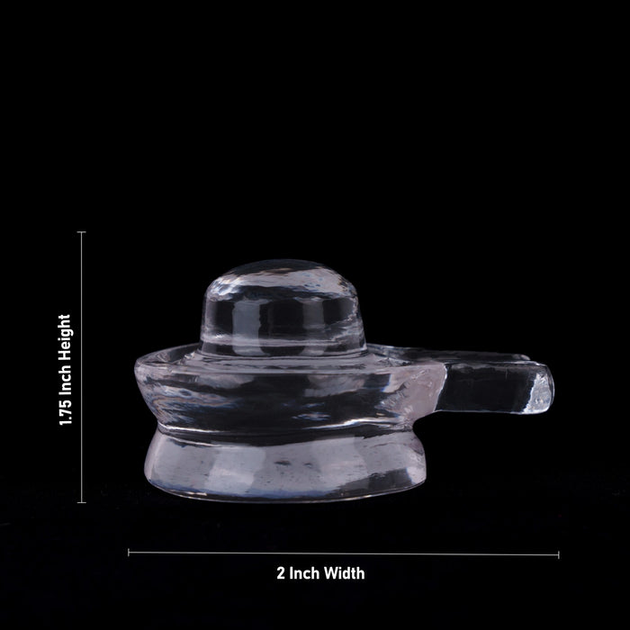 Sphatik Shivlinga - 1.75 x 1.5 Inches | Spatika Shivalinga / Sphatik Shivalinga for Pooja - Sphatik & Semi Precious Stone Murties
