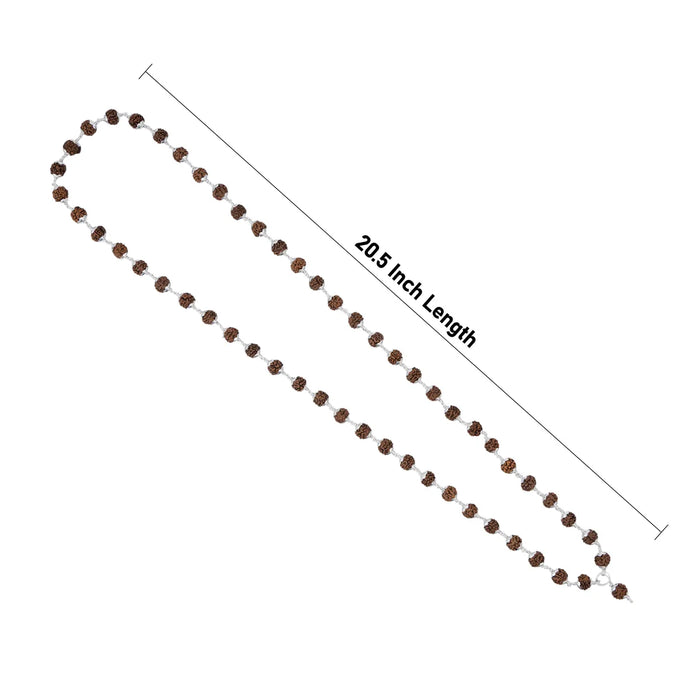 Silver Cup Rudraksha Mala- 20.5 Inch | 9-10mm/ 54 Beads Ruthratcham Malai/ Rudraksha Kanthi Mala For Meditation - Rudraksha Mala, Pendant, Bracelet