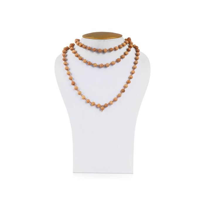 Tulasi Mala - 25 Inches | 8 mm/108 Beads Tulsi Mala/ Copper Knot Kantha Mala for Meditation - Tulsi Mala, Pendant, Bracelet