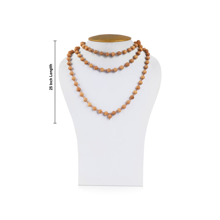 Tulasi Mala - 25 Inches | 8 mm/108 Beads Tulsi Mala/ Copper Knot Kantha Mala for Meditation - Tulsi Mala, Pendant, Bracelet