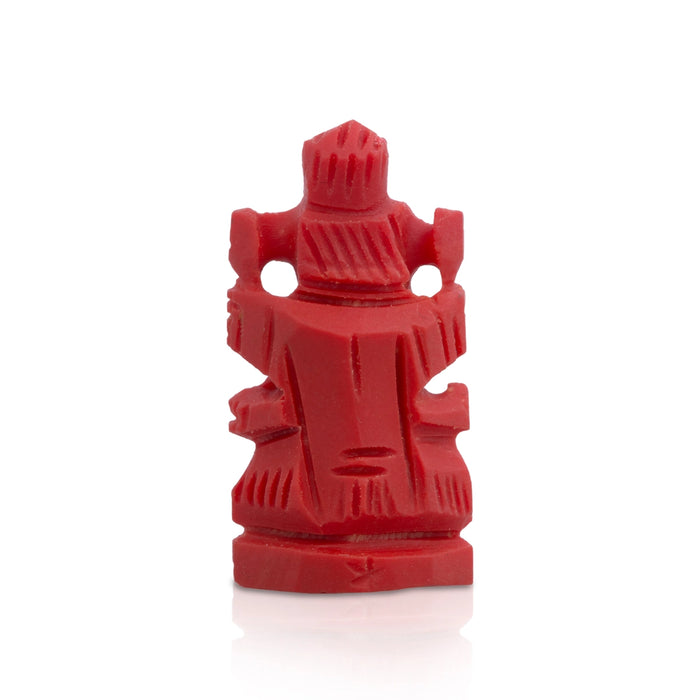 Coral Ganesh Murti - 1 X 0.75 Inch | Ganpati Murti/ Vinayaka Idol For Pooja Room And Car Dashboard - Sphatik & Semi Precious Stone Murties