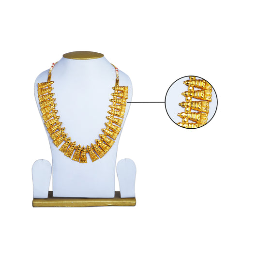 Haram - 7 Inches | Shenbaga Poo Haram/ Gold Polish Haram/ Jewellery for Deity Decor - Neck & Body Accessories