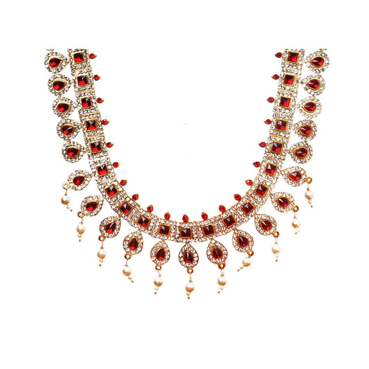 Stone Haram - 12 Inches | Stone Jewellery/ Long Stone Necklace for Deity - Neck & Body Accessories