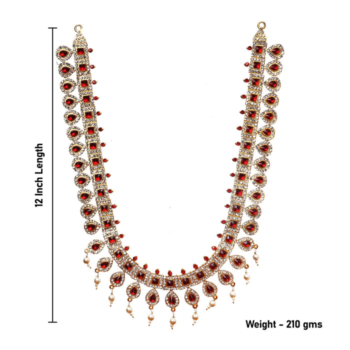 Stone Haram - 12 Inches | Stone Jewellery/ Long Stone Necklace for Deity