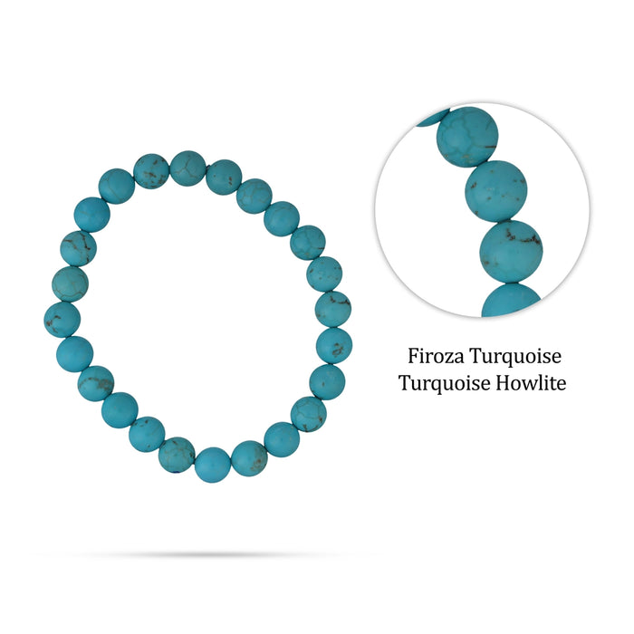 Firoza Turquoise Bracelet- 2.5 Inches | Howlite Turquoise Bracelet/ Turquoise Stone Bracelet For Positive Energy - Bracelet