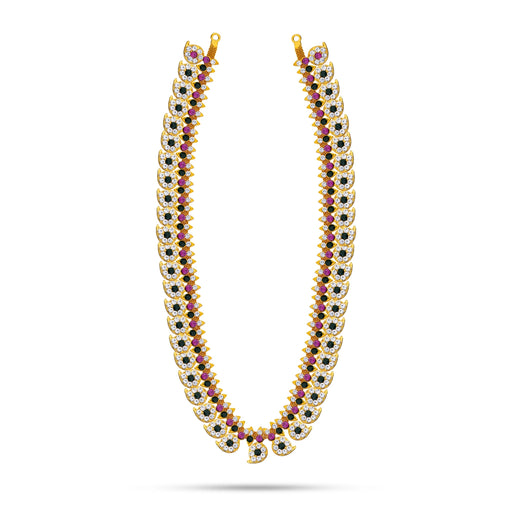 Stone Haram - 23 Inches | Multicolour Stone Jewellery/ 82 Bits/ Mango Design Artificial Jewelry For Deity - Neck & Body Accessories