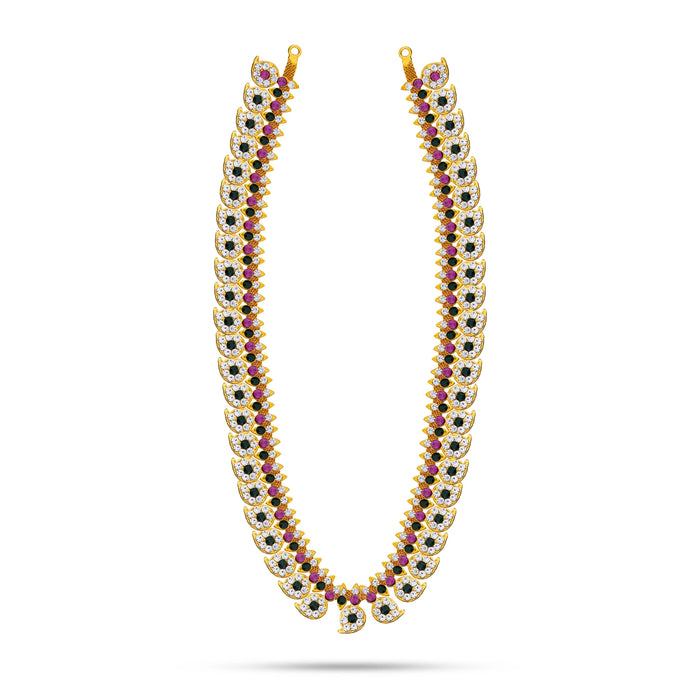 Stone Haram - 23 Inches | Multicolour Stone Jewellery/ 82 Bits/ Mango Design Artificial Jewelry For Deity - Neck & Body Accessories