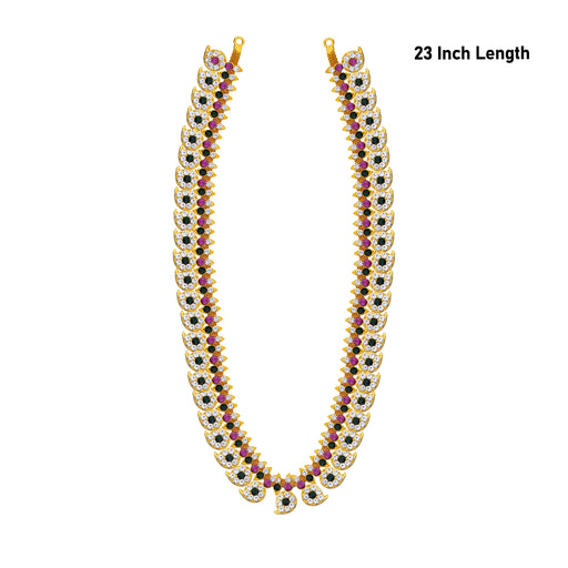 Stone Haram - 23 Inches | Multicolour Stone Jewellery/ 82 Bits/ Mango Design Artificial Jewelry For Deity - Neck & Body Accessories