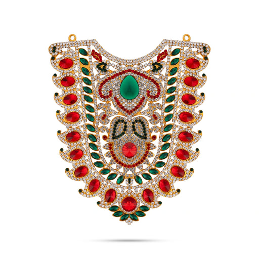 Stone Haram - 7.5 x 6.5 Inches | Multicolour Stone Necklace/ Stone Jewelry/ Artificial Jewellery for Deity - Neck & Body Accessories