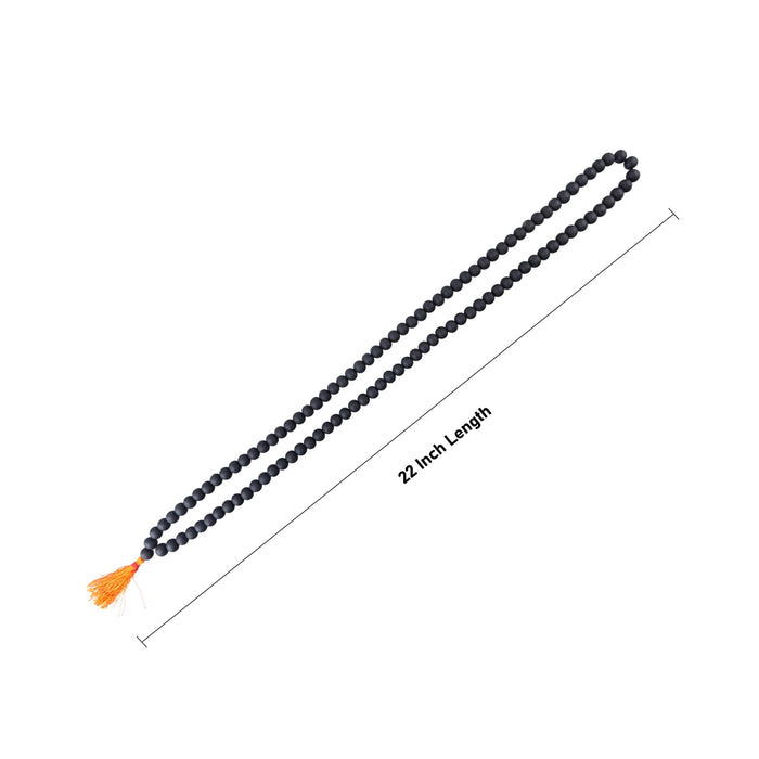 Karungali Mala With Thread Knot- 22 Inches | 108 Beads Black Ebony Mala/12mm/Ebony Wood Mala For Spiritual Wear - Karungali Mala, Pendant, Bracelet
