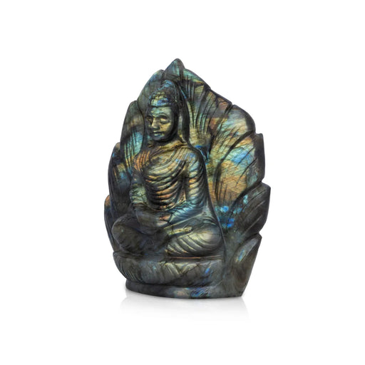 Buddha Head Murti - 6 x 5 Inches | Labradorite Statue / Buddha Idol/ Siddartha Gauthama/ Buddha Decor For Home - Sphatik & Semi Precious Stone Murties