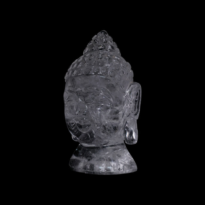 Buddha Head Statue - 6.5 x 3.5 Inches | Sphatik Buddha Face Idol / Head Of Buddha Statue for Home Decor - Sphatik & Semi Precious Stone Murties
