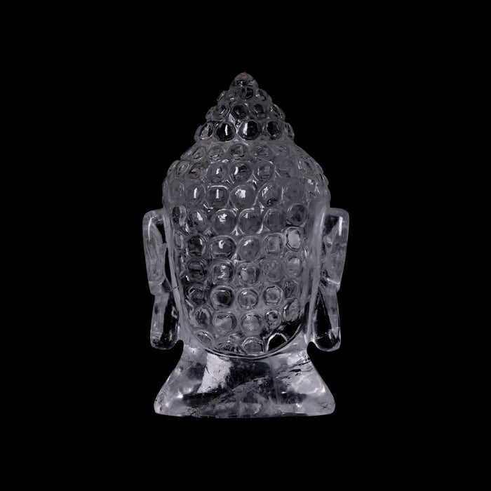 Buddha Head Statue - 6.5 x 3.5 Inches | Sphatik Buddha Face Idol / Head Of Buddha Statue for Home Decor - Sphatik & Semi Precious Stone Murties