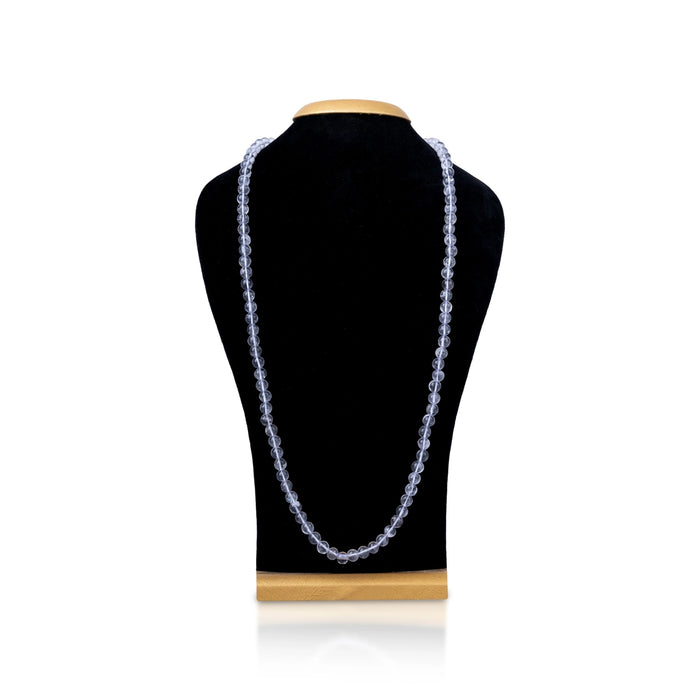 Sphatik Mala With Thread Knot - 18 Inches | 8mm/ 108 Beads Crystal Mala/ Padiga Malai For Meditation - Sphatik Mala, Pendant, Bracelet
