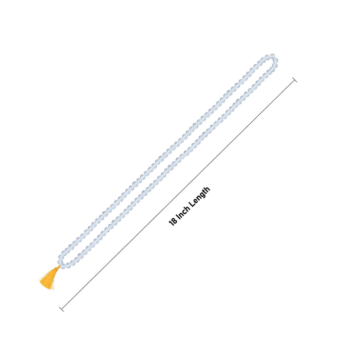Sphatik Mala With Thread Knot - 18 Inches | 8mm/ 108 Beads Crystal Mala/ Padiga Malai For Meditation - Sphatik Mala, Pendant, Bracelet
