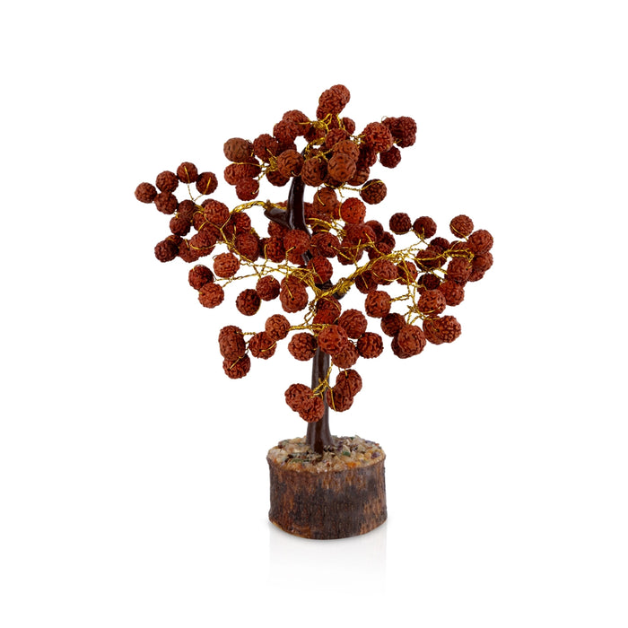 Gem Tree - 6.5 x 4 Inches | 150 Beads Rudraksha Tree / Vastu Tree for Home - Table Stand Accessories