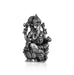 Ganesh Murti Sitting On Lotus - 3 X 1.75 Inches | Silver Ganpati Murti/ Antique Polish Vinayaka Idol For Pooja - German Silver Murties