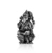 Ganesh Murti Sitting On Lotus - 3 X 1.75 Inches | Silver Ganpati Murti/ Antique Polish Vinayaka Idol For Pooja - German Silver Murties