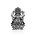 Ganesh Murti Sitting On Lotus - 3 X 1.75 Inches | Silver Ganpati Murti/ Antique Polish Vinayaka Idol For Pooja - German Silver Murties