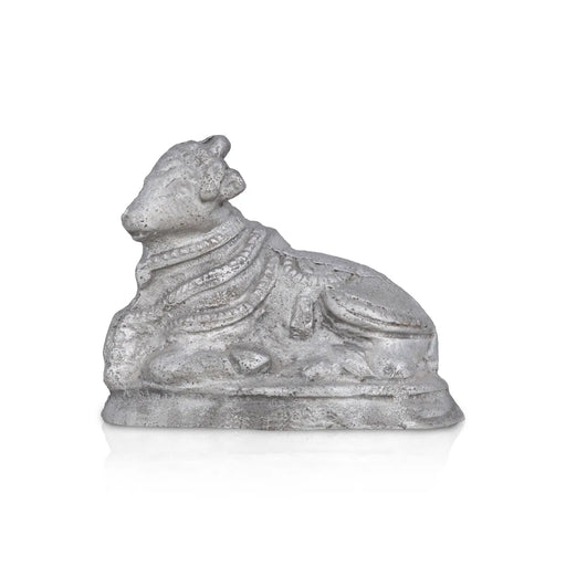 Nandi Murti - 2.5 x 3 Inches | Mercury Nandi Statue/ God Idol/ Nandi Bhagavan / NandiDeva / Decor For Pooja - Sphatik & Semi Precious Stone Murties