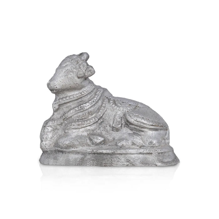 Nandi Murti - 2.5 x 3 Inches | Mercury Nandi Statue/ God Idol/ Nandi Bhagavan / NandiDeva / Decor For Pooja - Sphatik & Semi Precious Stone Murties