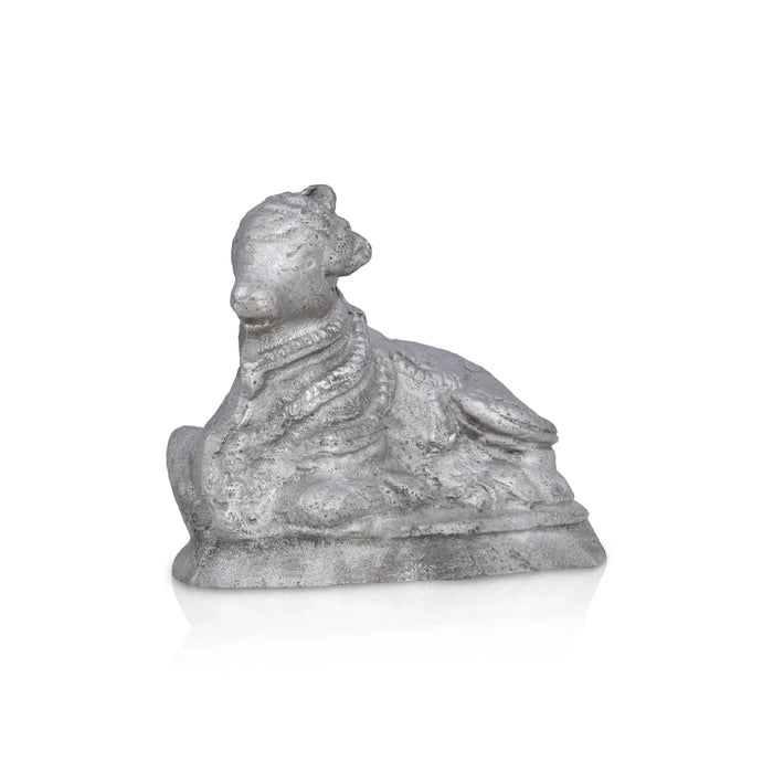 Nandi Murti - 2.5 x 3 Inches | Mercury Nandi Statue/ God Idol/ Nandi Bhagavan / NandiDeva / Decor For Pooja - Sphatik & Semi Precious Stone Murties
