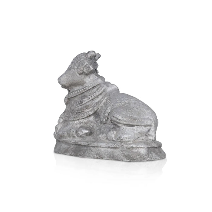 Nandi Murti - 2.5 x 3 Inches | Mercury Nandi Statue/ God Idol/ Nandi Bhagavan / NandiDeva / Decor For Pooja - Sphatik & Semi Precious Stone Murties