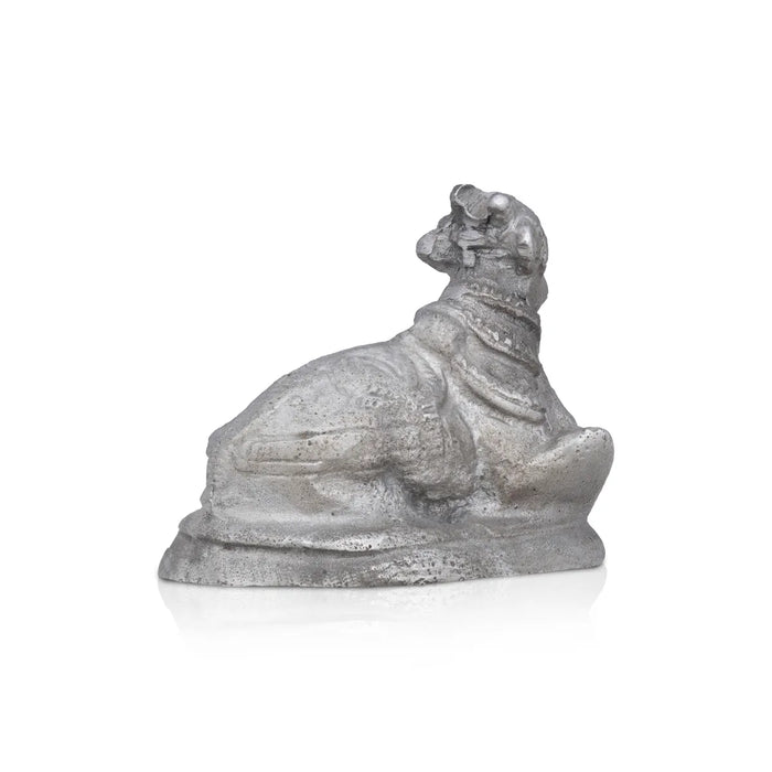 Nandi Murti - 2.5 x 3 Inches | Mercury Nandi Statue/ God Idol/ Nandi Bhagavan / NandiDeva / Decor For Pooja - Sphatik & Semi Precious Stone Murties