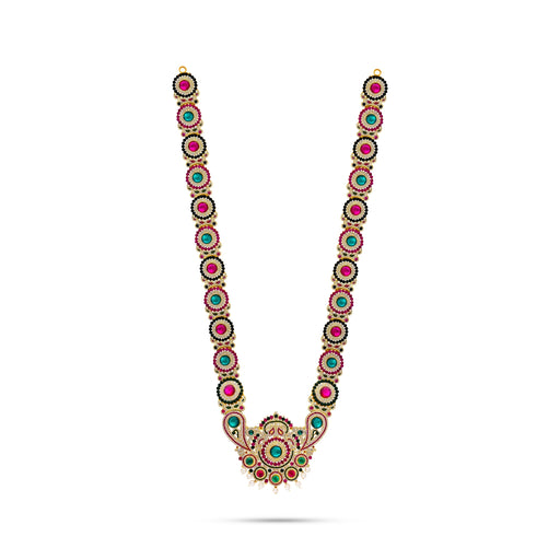 Deity Haram - 43 Inches | Multicolour Stone Haram / Artificial Jewelry For Goddess & Traditional Wear - Head & Face Accessories