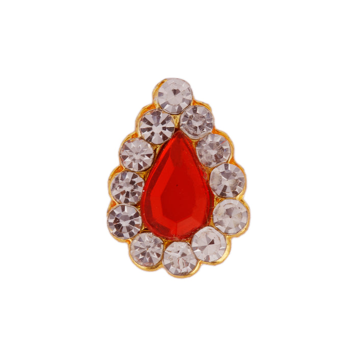 Stone Pottu - 0.5 x 0.5 Inch | Stone Bindi/ Stone Tilak for Deity - Head & Face Accessories