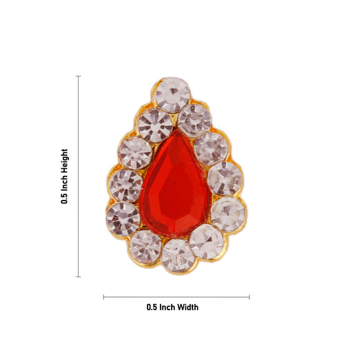 Stone Pottu - 0.5 x 0.5 Inch | Stone Bindi/ Stone Tilak for Deity - Head & Face Accessories