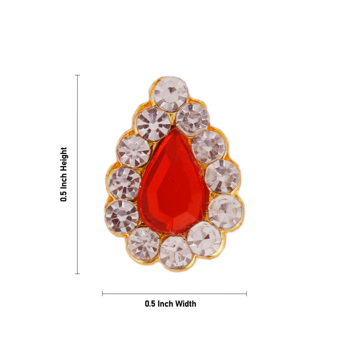 Stone Pottu - 0.5 x 0.5 Inch | Stone Bindi/ Stone Tilak for Deity - Head & Face Accessories