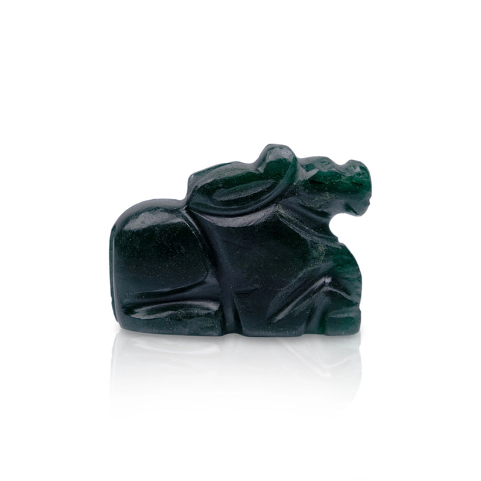 Zade Nandi Statue - 1 x 1.25 Inches | Nandi Murti/ Nandhi Statue for Pooja - Sphatik & Semi Precious Stone Murties